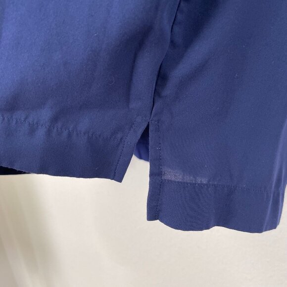 Uniqlo Womens Medium Blue Long Sleeve Blouse Stretch Round Neck Shirt Top - Picture 6 of 9